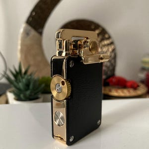 Leather Lighter Windproof Cigar Cigarette Lighter Retro Style Cool Lighters Gifts Trench Style Personalised Gift for Birthdays & Weddings