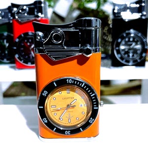 Windproof Lighter Retro Watch Bezel Jet flame Gadget Elegant Cigar Cigarette Lighters BBQ Blow Torch Gifts For Men Dad Fathers Day Gift