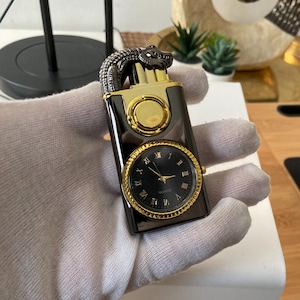 Windproof Lighter Retro Watch Bezel Jet flame Torch, Gadget Gifts For Dad Cyberpunk Elegant Lighters BBQ Outdoor Candle Camping Blow Torch