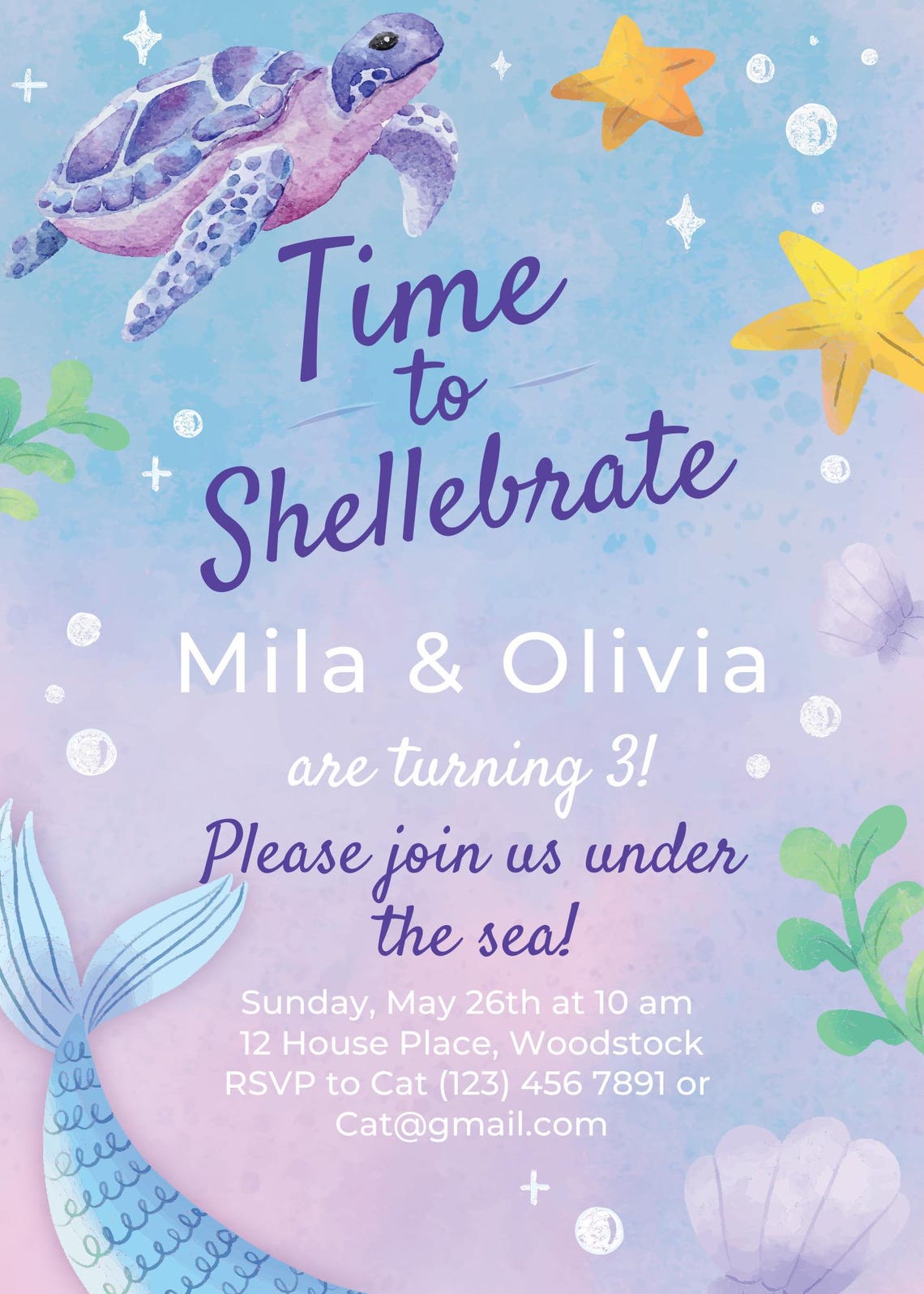 Editable Kids Under the Sea Birthday Invitation Template | Time to ...