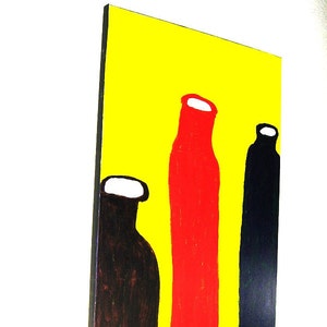 Acrylic Painting, on Canvas, Modern, Original Painting , Wall Art, Contemporary Art, Bottles image 2