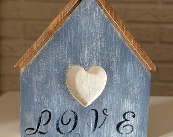 Décoration de maison en bois personnalisée, enseigne de maison en pin rustique, cadeau romantique