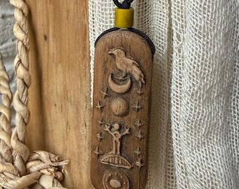 Collier Esprit Oiseau de Lune – Pendentif Arbre de Vie Chamanique, Amulette Païenne