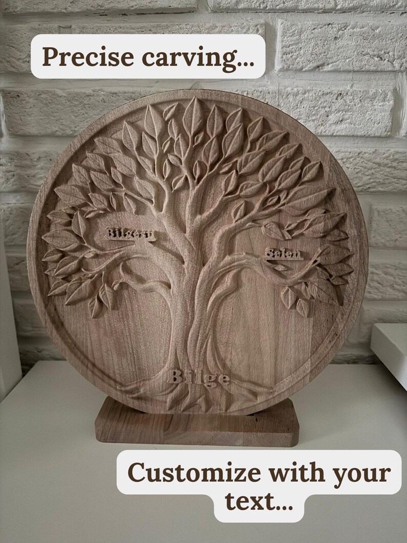 Rustic Family Tree Sign Personalized Tree of Life Tabletop Art – Custom Wooden Family Name Sign ...