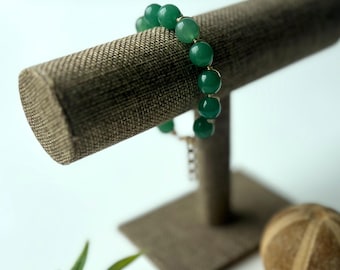 Grünes Aventurin-Armband, Fülle und Wohlstand