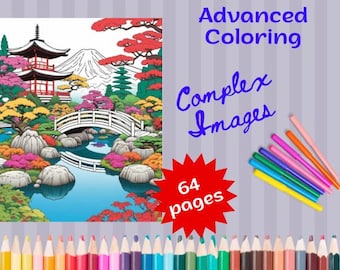 Adult Coloring Book Complex Images, Calming Relaxation,  Digital instant download