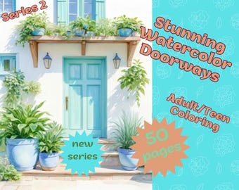 Villa Doorways Coloring Book: Series 2, 50 Pages (Digital Download)