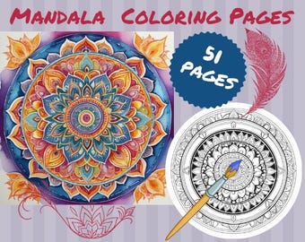 50 Calming Mandala Adult Coloring pages: Unleash Creativity, Embrace Peace