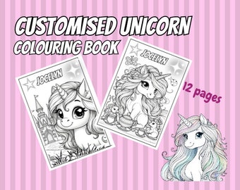 Customised Unicorn Colouring Pages