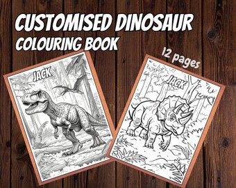 Personalized Dinosaur Coloring Pages: Custom Kids Activity (PDF Download)