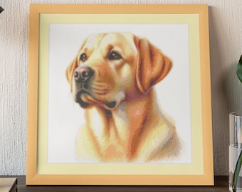 Labrador amarillo: increíble patrón impreso en papel para bordado de labrador, enviado a usted, símbolos en blanco y negro y lista completa de hilos, diseño de perro
