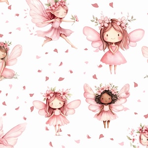 Fairies! 100% Cotton Fabric: NEW Children Kids Material Metres/Fat/Long/Quarters Quilting Patchwork Crafting Sewing Dressmaking Fairy Design
