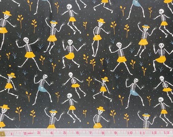 Skeletons 100% Cotton Fabric NEW Halloween Design Metres/Fat/Long/Quarters: Quilting Patchwork Crafting Sewing Haunted Spells Spooks Bones!