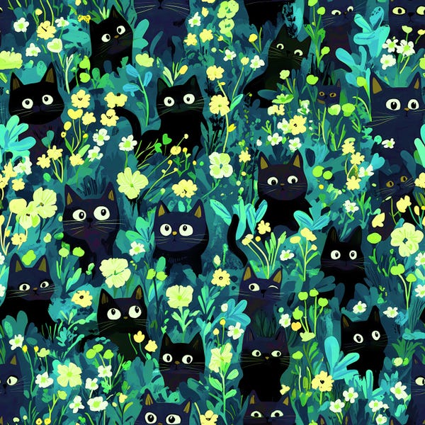 Black Cats on Green 100% Cotton Fabric NEW Cat Kitten Funny Design Metres/Fat/Long/Quarters Quilting Patchwork Crafting Sewing Pet Kitty Fun