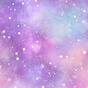 Pode incluir: Fundo de arte digital abstrata com um tema sonhador e celestial. A imagem apresenta uma mistura de tons roxos, rosa e azul, salpicados de pontos brancos, criando um efeito de galáxia. A estética geral é suave e etérea.