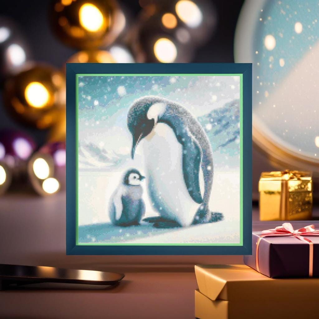 Penguin and Chick - Cross Stitch Pattern PDF Files Symbols/colours ...