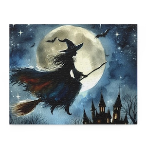 NEUE Hexe! Halloween Puzzle Herbst Herbst Jigsaw Erwachsene ältere Kinder Größen sind: 120 252 oder 500 Stück mit Geschenkbox Ideal Geschenk Familie