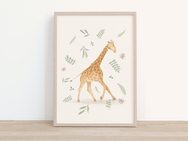 Safari Nursery Children's room Wall Art Print Set of 4 image 4