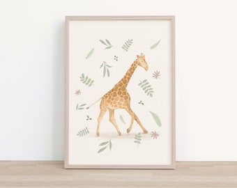 Safari Nursery Children's room Wall Art Print - Giraffe