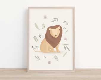 Safari Nursery Children's room Wall Art Print