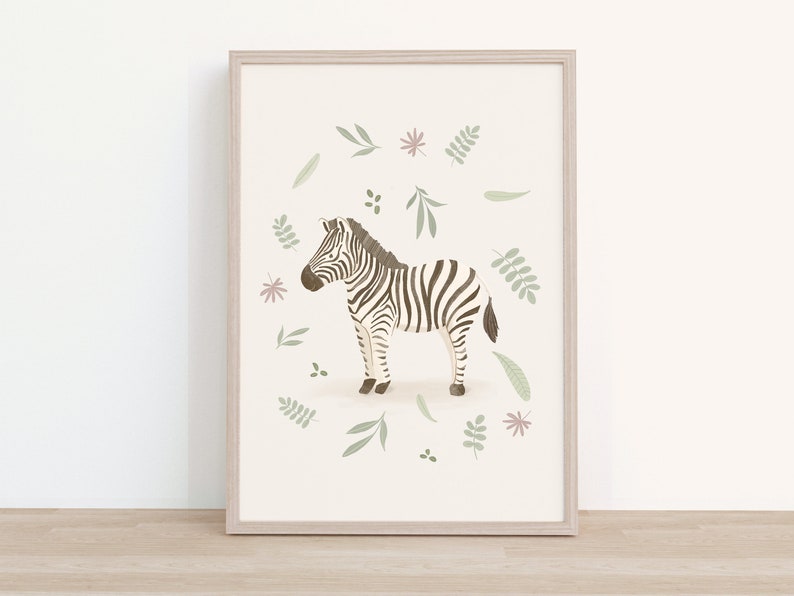 Safari Nursery Children's room Wall Art Print Set of 4 image 2