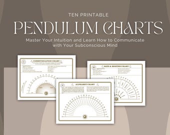 Pendulum Chart Bundle: 10 Printable Dowsing & Divination Charts With ...