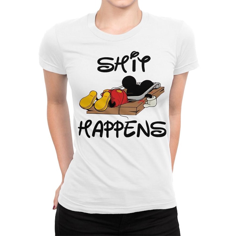 Camiseta divertida de Mickey Mouse "Mickey Mouse: ¡Qué cosas pasan!", tallas para hombre y mujer (DSY-92145) imagen 3