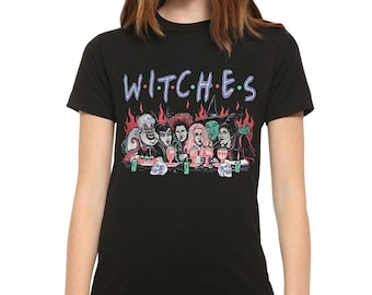 Camiseta con estampado de dibujos animados de brujas y amigas, tallas para hombre y mujer (MOV-66511)