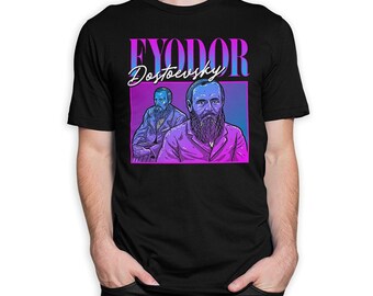 Fyodor Dostojewski Retro T-Shirt, Herren Damen Größen