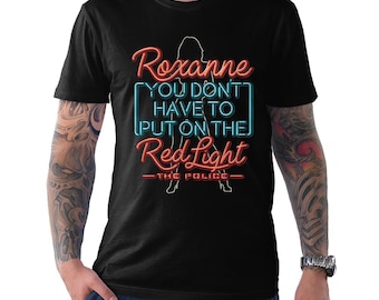 Camiseta The Police Roxanne, tamanhos masculino e feminino.
