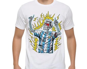 Lionel Messi Skeleton Art T-Shirt, Men's Women's Sizes (MSS-88991)