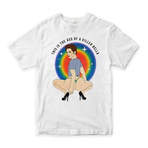 Robert Pattinson This Is the Ass of a Killer Bella Funny T-Shirt, Men&#39;s and Women&#39;s Sizes (ROB-500091)