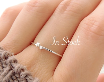 Dainty Twin Hearts Ring in Stock / Cute Delicate Stacking | Etsy