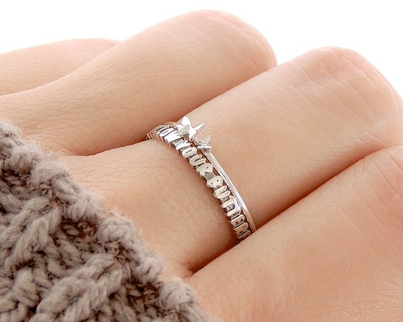 Tiny Twin Butterfly Ring (in Stock) / Cute Delicate Stacking