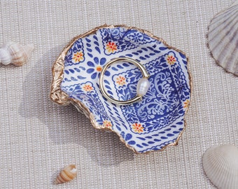 Oyster Shell Trinket Jewelry/Ring Dish - Decorative Oyster Shell