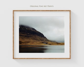 Iceland Photography Print Fine Art, Waterfall Photo Print Mountains, Icelandic Landscape Prints, Nordic Nature Art for Wall