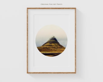 Iceland travel poster, mountain landscape wall art, nature inspired wall decor for dining room