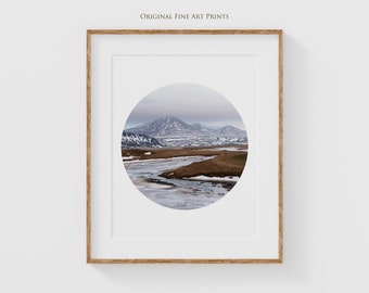 Iceland Fine Art Photography Print, Fine Art Landscape Photography, Cozy Icelandic Mountain Art for Living Room Decor