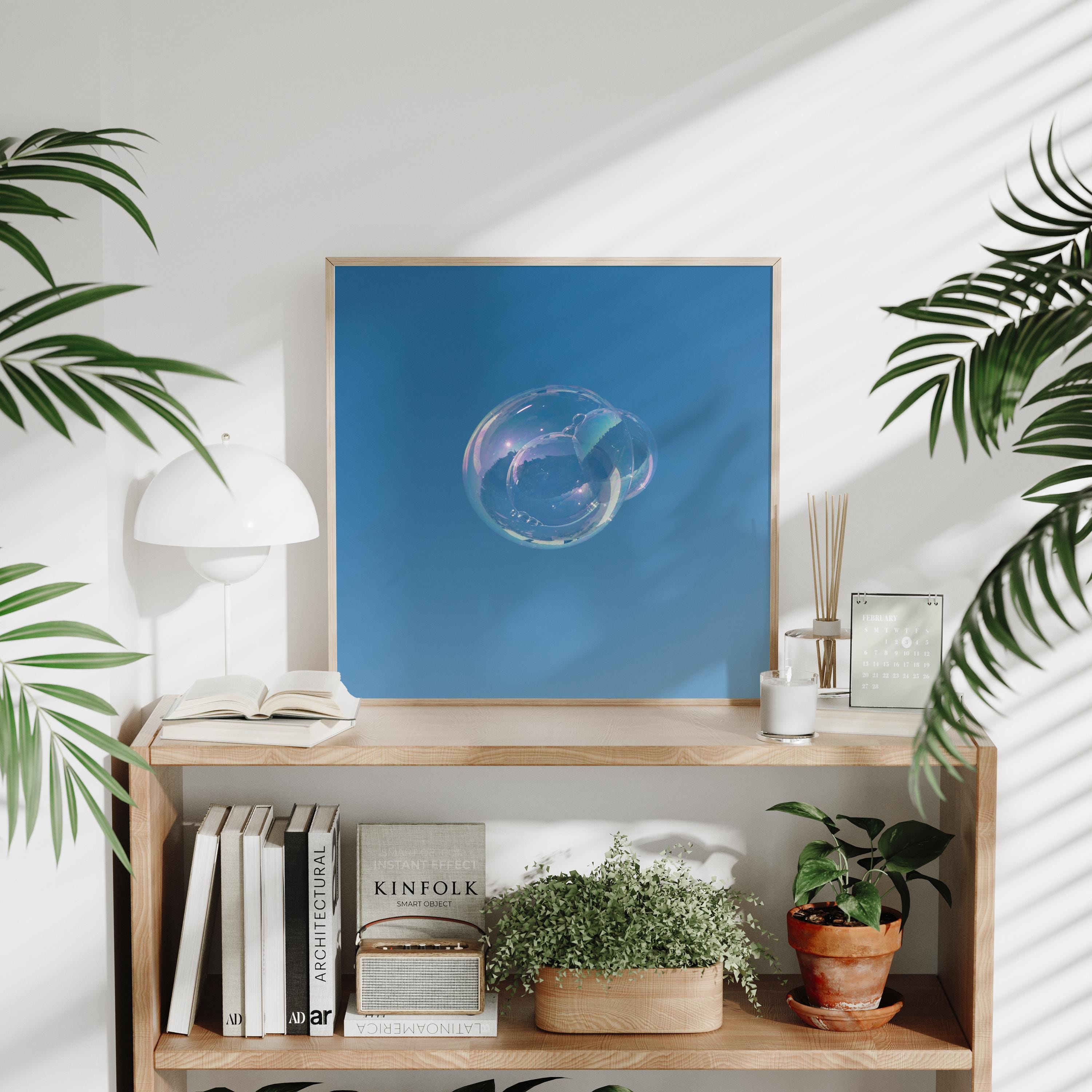 Cadre Photo Design 'Bubble' DIN A3 (29,7x42 Cm) - Style Bulles, Jaune, MDF, Verre Acrylique