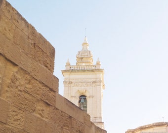 Malta Street Architecture Fine Art Print - Rooftop Photography Prints - Mediterranean Home Decor