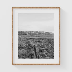 Black and White Landscape Wall Art, Iceland Photography Print, Minimalist Nordic Nature Home Decor