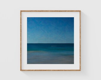 Minimalist Ocean Photography, Coastal Wall Art, Serene Seascape Decor, Fine Art Beach Print, Tranquil Horizon Photo, Blue Coastal Artwork
