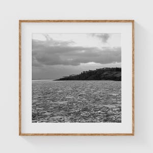 Iceland Black and White Coastline Photography, Moody Nordic Wall Art, Minimalist Fine Art Print