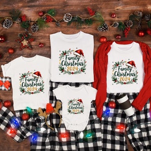 Family Christmas Shirt, Christmas Cute Family Shirt, Floral Christmas Family 2024 Shirt, Christmas 2024 Shirt, Family Gift Shirt, Family Tee