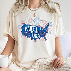 Party in den USA Shirt, Amerika Karte Shirt, 4. Juli Geschenk Shirt, 4.Juli Pullover, Unabhängigkeitstag Shirt, Unabhängigkeit Geschenk Shirt