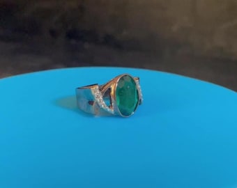 Antique Green Gemstones Ring