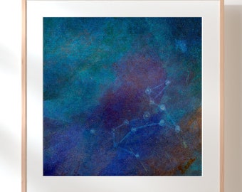 Dog Star Sirius Constellation Modern Abstract Space Galaxy Art Print