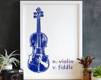 Country Bluegrass Fiddle Music, Instant Download Printable Art Poster, Celebrate the Charm of the Fiddle, Not a Violin Art