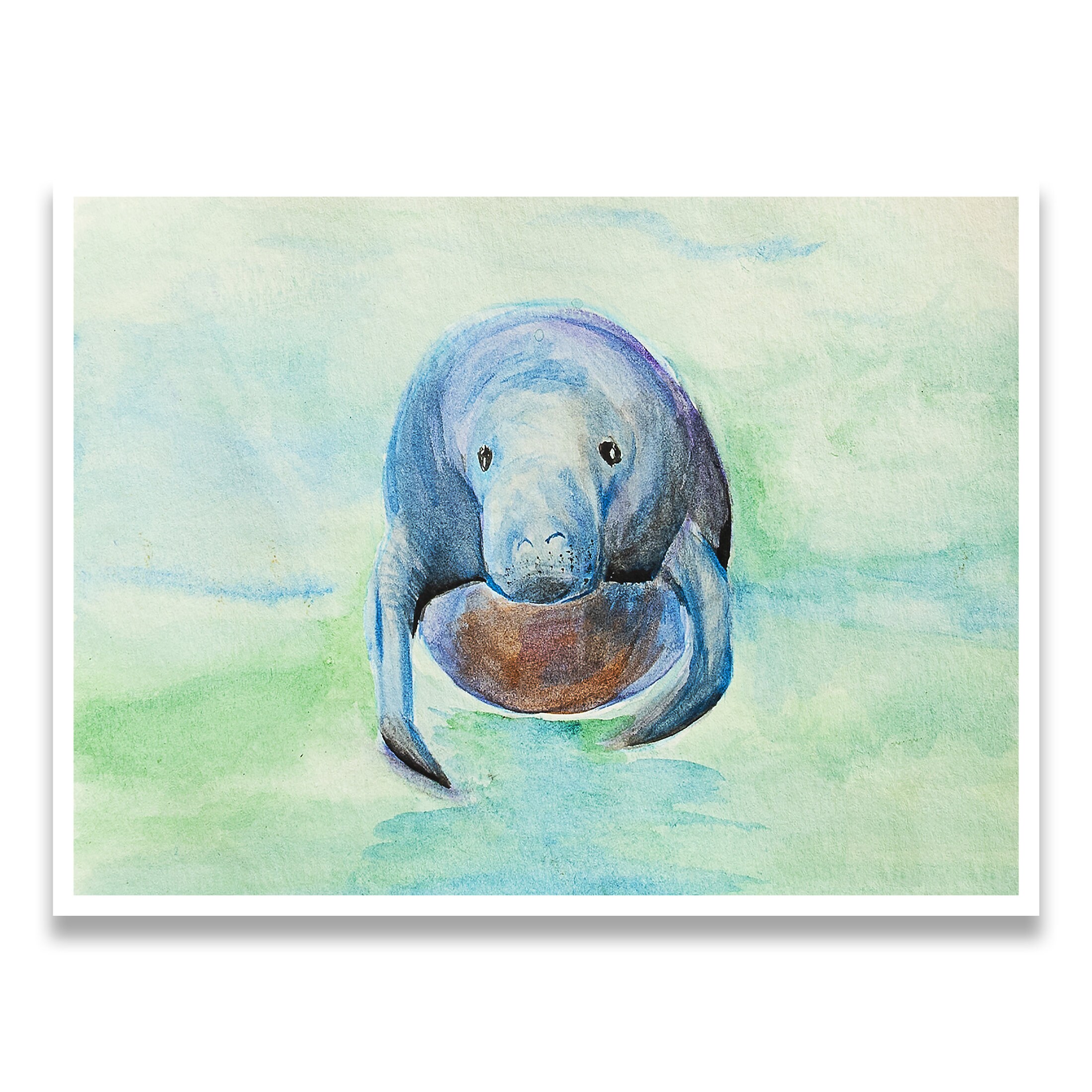 Manatee Print Manatee Wall Art Watercolor Nature Art | Etsy