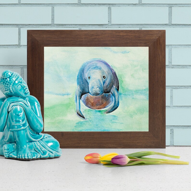 Manatee Print Manatee Wall Art Watercolor Nature Art - Etsy Canada